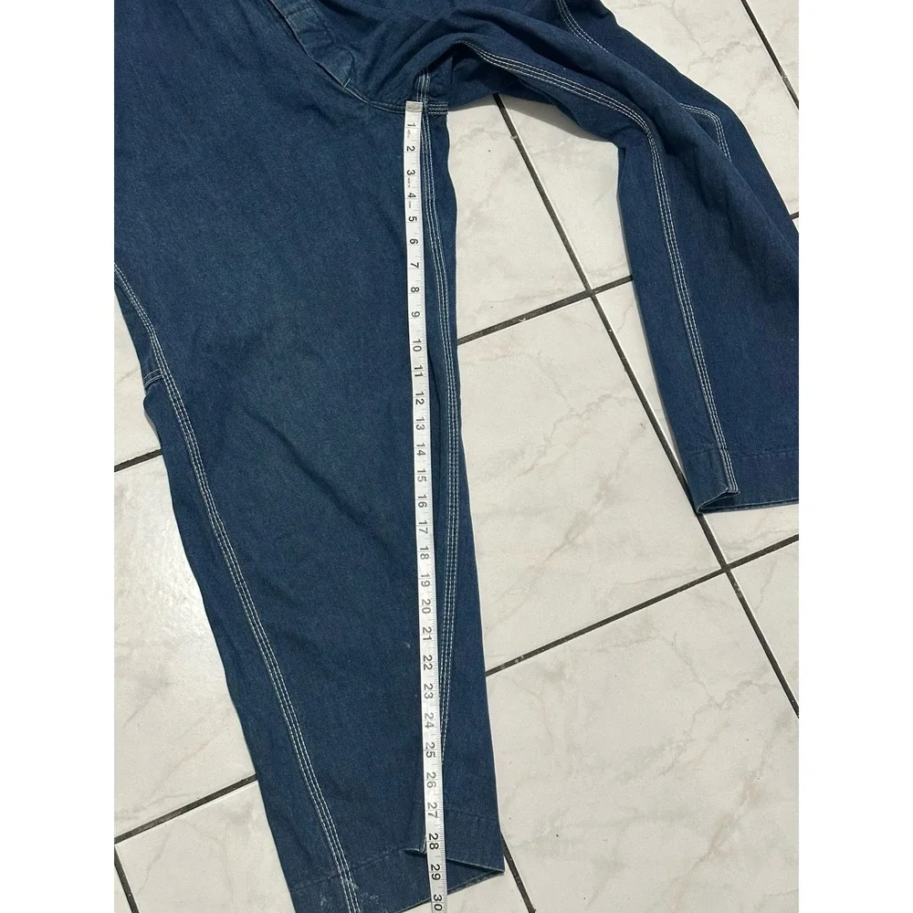 VTG Pointer Brand Low Back Bib Denim Overalls Size 36 x 30 Made In USA Workwear